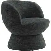 Vesta Swivel Chair in Carbon Black Gray Chenille Fabric