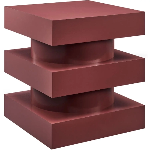 Perpetuate Totem End Table in Spiced Apple Red Finish