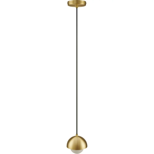 Eclipse Globe Ceiling Pendant Light in Brass Metal & Opal Glass