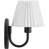 Wave Wall Sconce in Black Metal & White Fabric