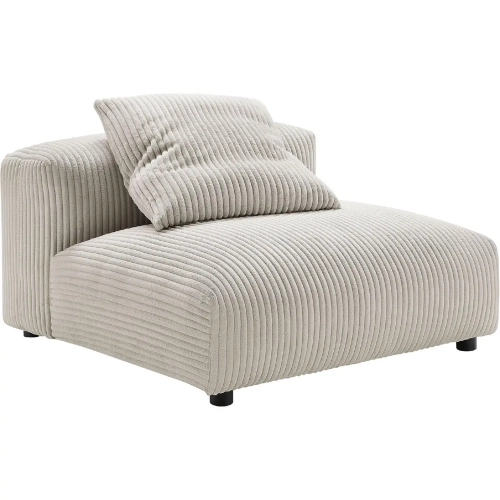 Solace Modular Armless Chair in Almond Brown Corduroy Fabric