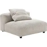 Solace Modular Armless Chair in Almond Brown Corduroy Fabric