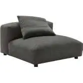 Solace Modular Armless Chair in Charcoal Gray Fabric