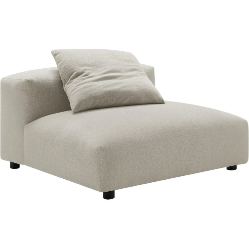 Solace Modular Armless Chair in Linen Brown Fabric