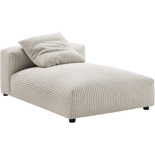 Solace Modular Armless Chaise Lounge in Almond Brown Corduroy Fabric