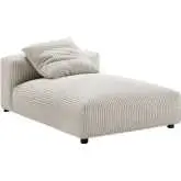 Solace Modular Armless Chaise Lounge in Almond Brown Corduroy Fabric