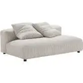 Solace Modular Armless Loveseat in Almond Brown Corduroy Fabric