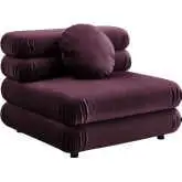 Jubilee Modular Armless Chair in Mulberry Red Performance Velvet