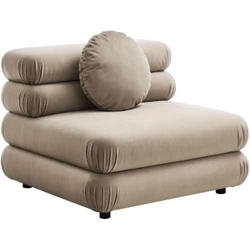 Jubilee Modular Armless Chair in Taupe Brown Performance Velvet