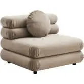 Jubilee Modular Armless Chair in Taupe Brown Performance Velvet