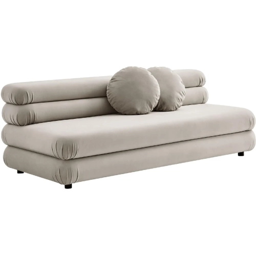 Jubilee Modular Armless Loveseat in Almond Brown Performance Velvet