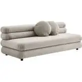 Jubilee Modular Armless Loveseat in Almond Brown Performance Velvet