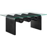Ondine Coffee Table in Black Ash Veneer & Glass