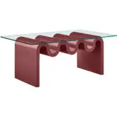 Ondine Coffee Table in Spiced Apple Red Ash Veneer & Glass