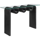 Ondine 50" Console Table in Black Ash Veneer & Glass
