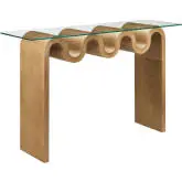 Ondine 50" Console Table in Natural Ash Veneer & Glass