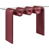 Ondine 50" Console Table in Spiced Apple Red Ash Veneer & Glass
