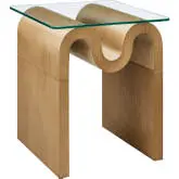 Ondine Side Table in Natural Ash Veneer & Glass