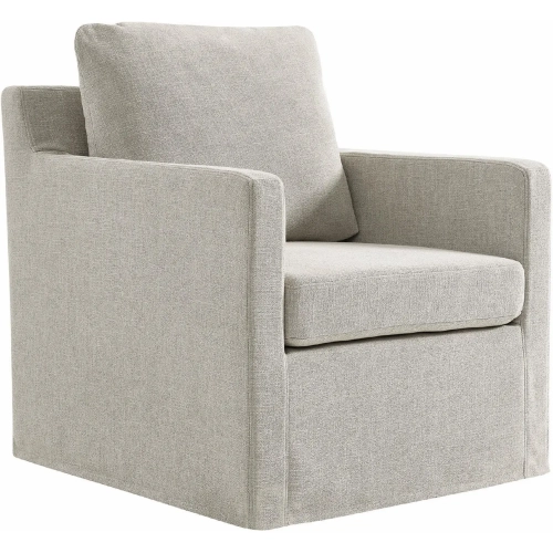 Serene Swivel Accent Arm Chair in Linen Brown Linen Slipcover