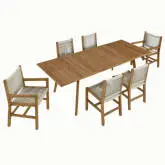 Vienna 7 Piece Outdoor Dining Set in Natural Rope & Teak