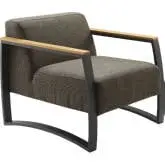 Sauve Outdoor Accent Arm Chair in Smoke Fabric & Charcoal Aluminum