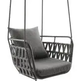 Kaliah Outdoor Swing Chair in Charcoal Gray Poly, Fabric & Metal