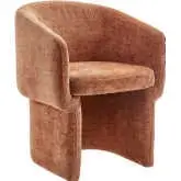Verity Dining Arm Chair in Rust Brown Chenille