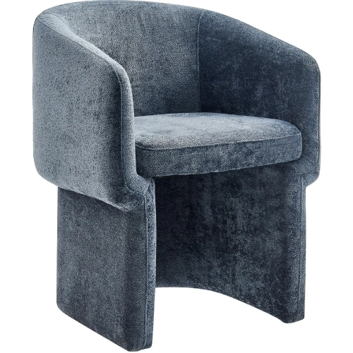 Verity Dining Arm Chair in Slate Blue Chenille