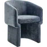Verity Dining Arm Chair in Slate Blue Chenille
