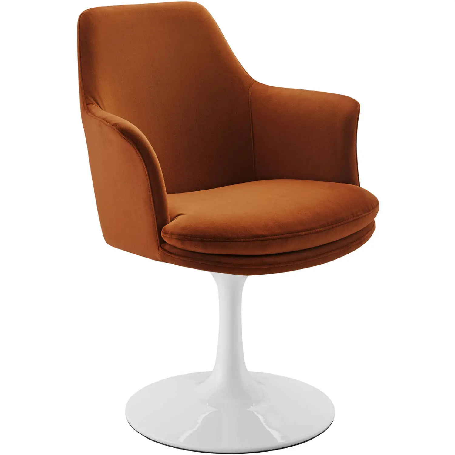 Lippa Swivel Dining Armchair by Modway - White Rust - Thumbnail 2