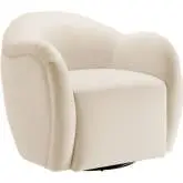 Compose Swivel Accent Arm Chair in Alabaster White Performance Velvet