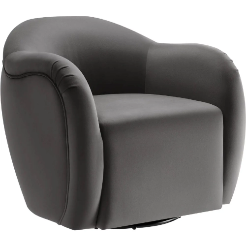 Compose Swivel Accent Arm Chair in Storm Gray Performance Velvet