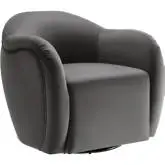Compose Swivel Accent Arm Chair in Storm Gray Performance Velvet
