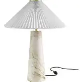 Nera Table Lamp in White Faux Marble Metal