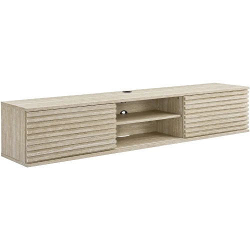 Render 70" Wall Mount Media Console TV Stand in Faux Travertine