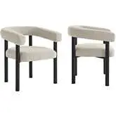 Nautica Outdoor Dining Arm Chair in Ivory Fabric & Graphite Aluminum (Set of 2)