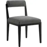 Kai Dining Chair in Charcoal Gray Fabric & Black Wood