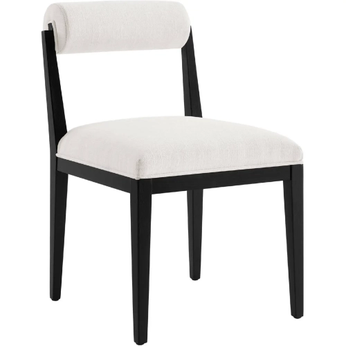 Kai Dining Chair in Salt Fabric & Black Wood