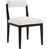 Kai Dining Chair in Salt Fabric & Black Wood