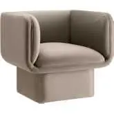 Tate Accent Chair in Taupe Brown Performance Velvet