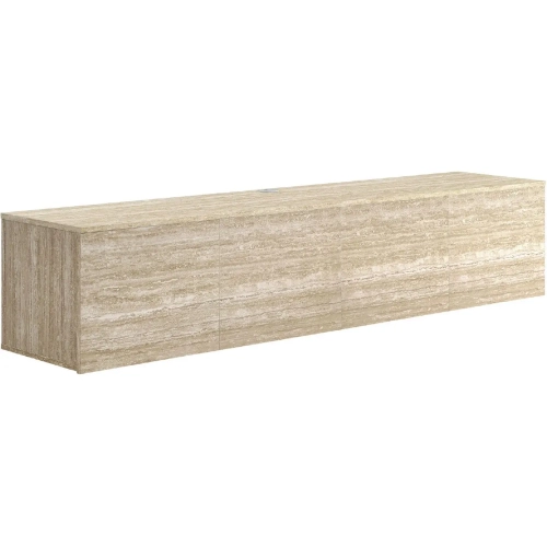Terra 71" Wall Mounted TV Stand in Travertine Brown Finish