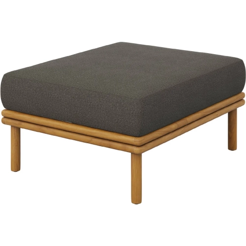 Wren Outdoor Ottoman in Flint Gray Fabric & Teak