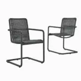 Abacus Outdoor Dining Chair in Slate Black Finish Wicker (Set of 2)