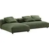 Solace 2 Piece Modular Sectional Sofa With Chaise in Fern Green Corduroy