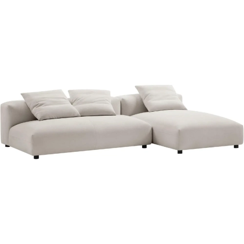 Solace 2 Piece Modular Sectional Sofa With Chaise in Salt Gray Fabric