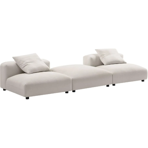 Solace 3 Piece Modular Sectional Sofa in Salt Gray Fabric