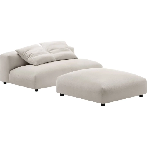 Solace Modular Armless Loveseat & Ottoman Set in Salt Fabric