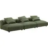 Solace 3 Piece Modular Sofa in Fern Green Corduroy Fabric