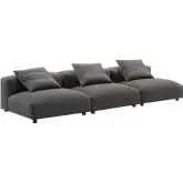 Solace 3 Piece Modular Sofa in Charcoal Gray Fabric