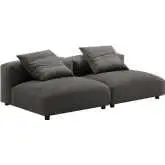 Solace 2 Piece Modular Sofa in Charcoal Gray Fabric